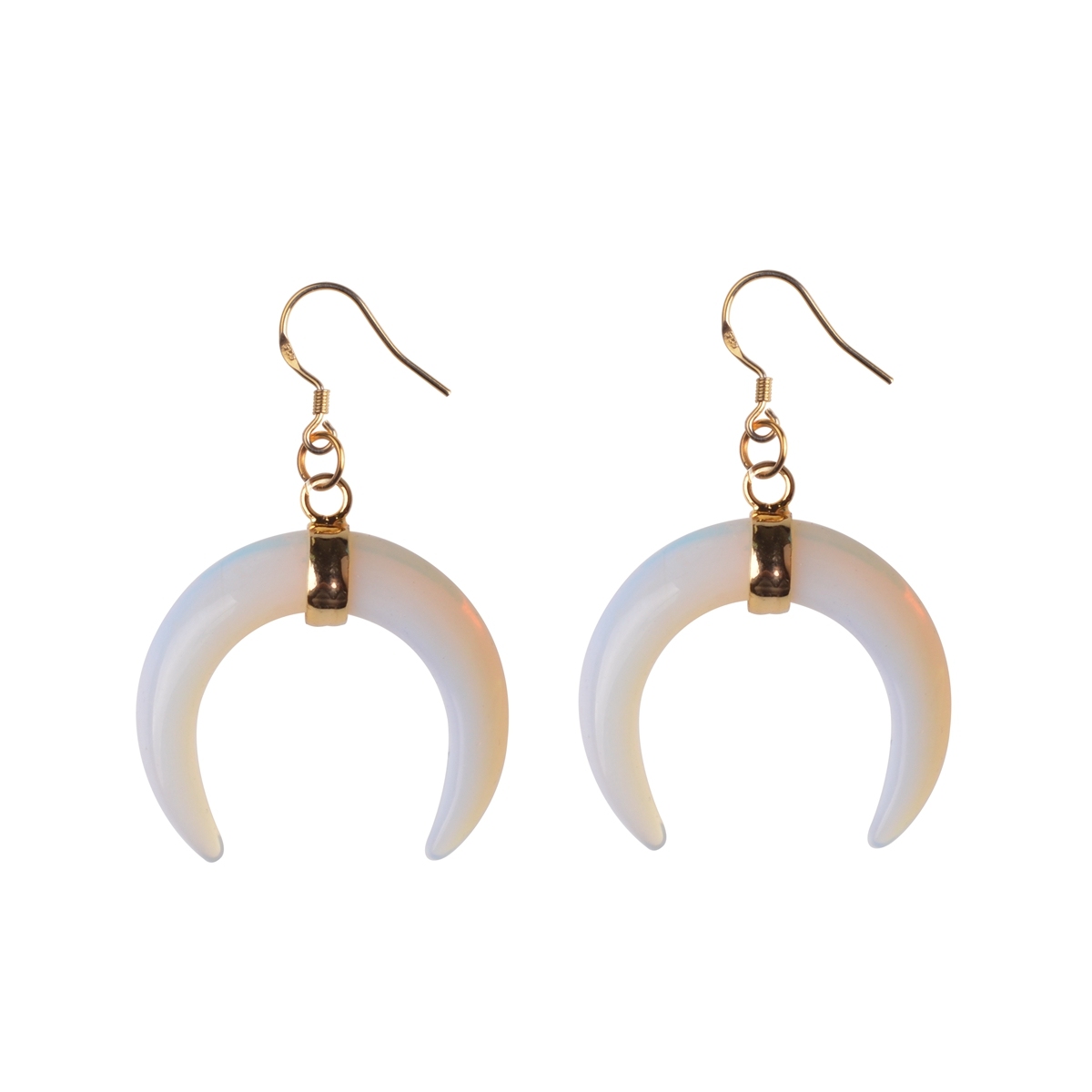 Fashion Vintage Resin Big Horn Shaped Crescent Moon Pendant Earrings for Women Statement Boho Jewelry Gift