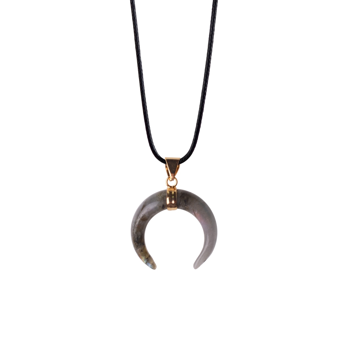 Fashion Vintage Resin Big Horn Shaped Crescent Moon Pendant Choker Necklace with Chain for Women Statement Boho Jewelry Gift