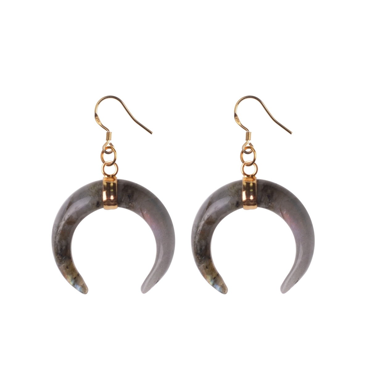 Fashion Vintage Resin Big Horn Shaped Crescent Moon Pendant Earrings for Women Statement Boho Jewelry Gift
