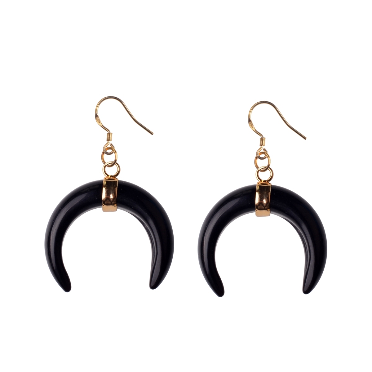 Fashion Vintage Resin Big Horn Shaped Crescent Moon Pendant Earrings for Women Statement Boho Jewelry Gift