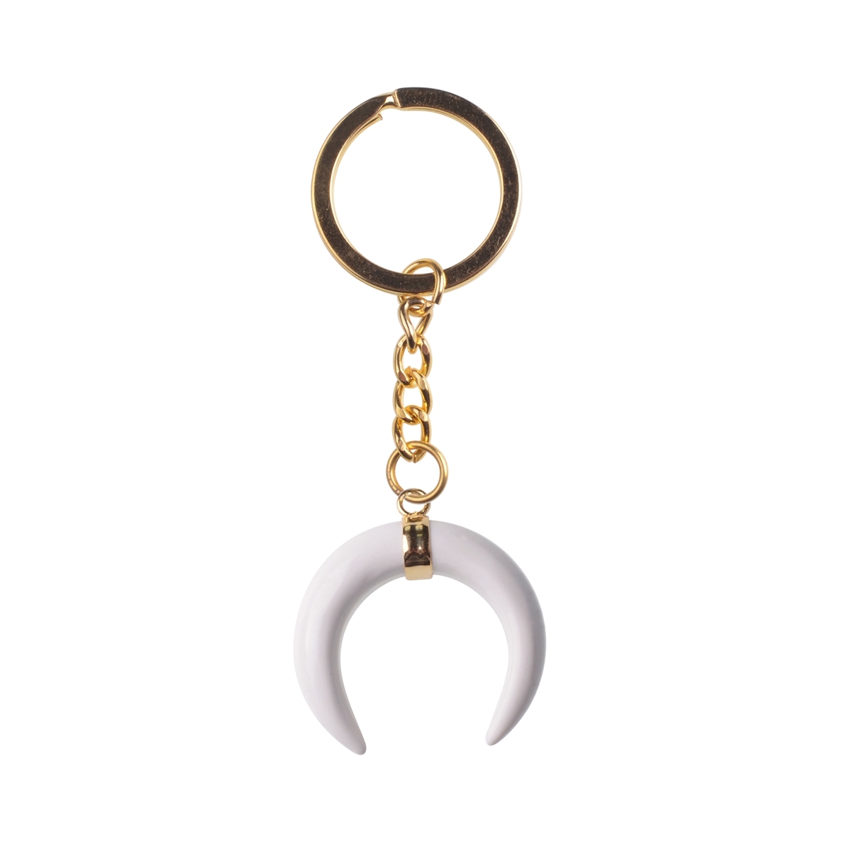 Fashion Vintage Resin Big Horn Shaped Crescent Moon Pendant Choker Key chain for Women Statement Boho Jewelry Gift
