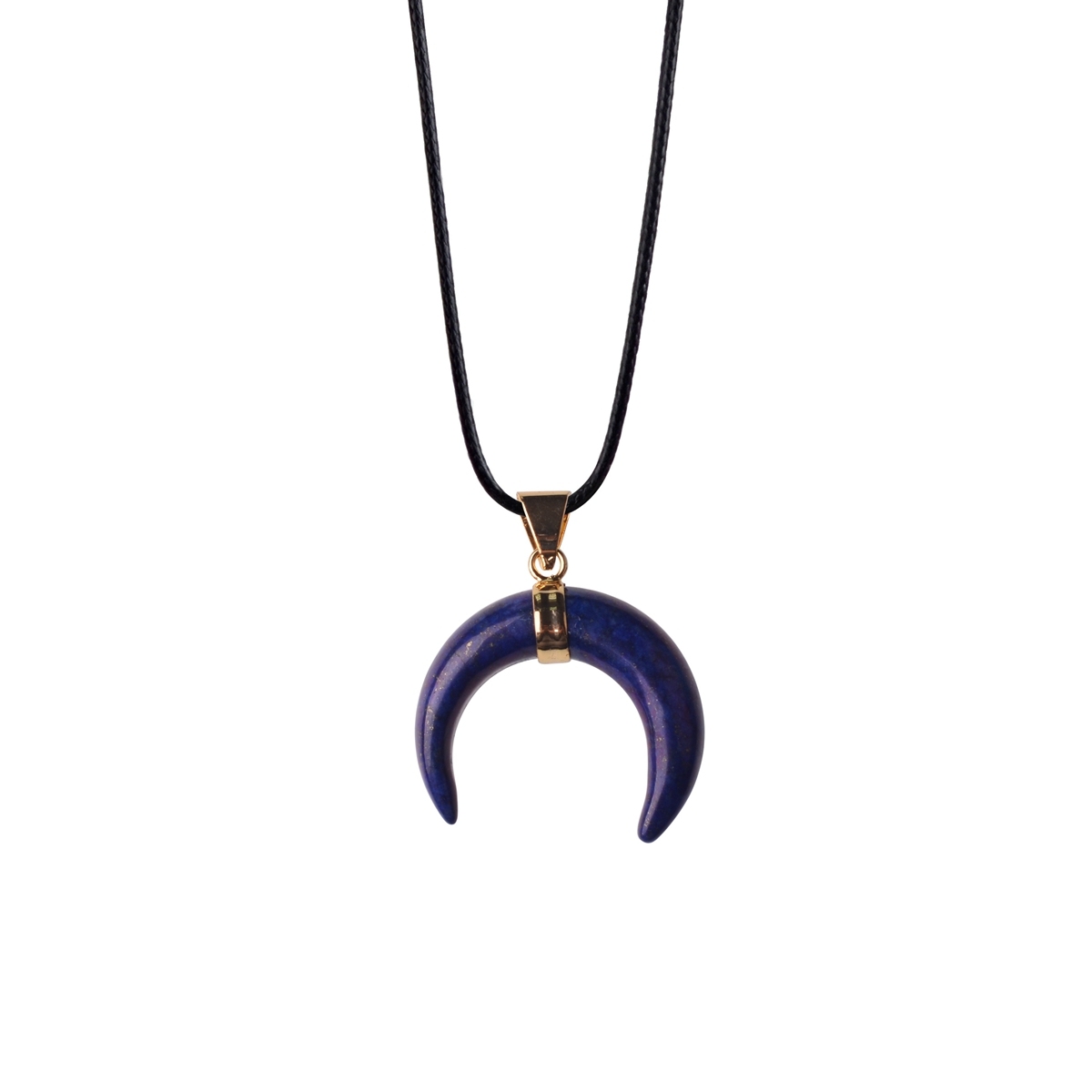 Fashion Vintage Resin Big Horn Shaped Crescent Moon Pendant Choker Necklace with Chain for Women Statement Boho Jewelry Gift