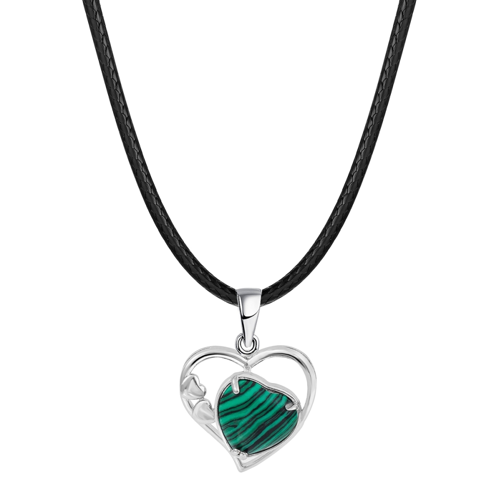 Fashion Crystal Pendant Necklace Zircon Stone Hollow Heart Stone Pendants Charms Women Jewelry Gift with Black Rope