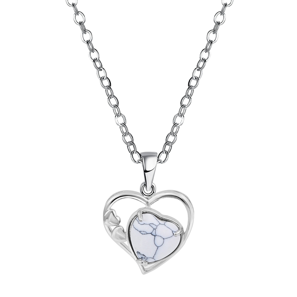 Natural Stone Hollow Heart Stones Pendant Amethyst Quartz Chakras Pendants Healing Crystal Pink Quartz Jewelry For Women And Men