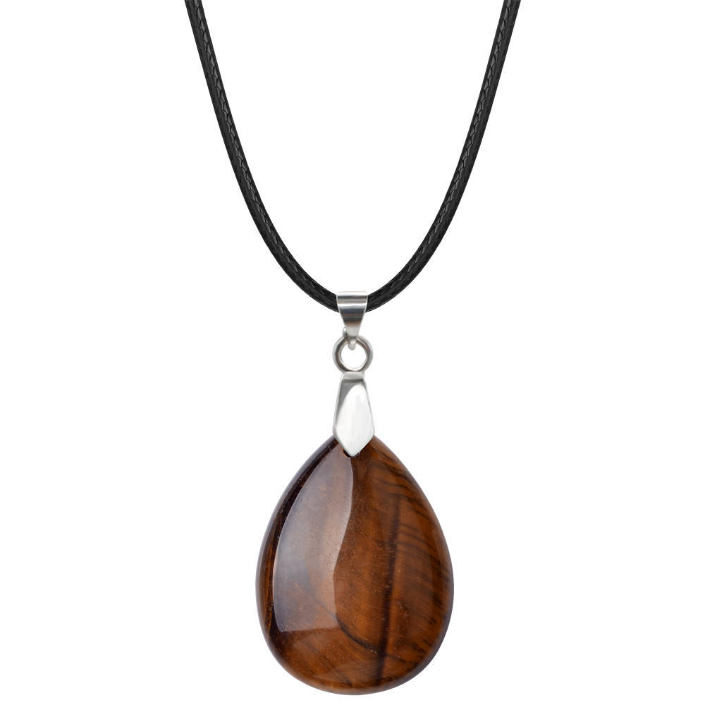 Natural Crystal Quartz Stone Charms Waterdrop Shape Chakra Stone Pendant Healing Gemstone For Women Girls