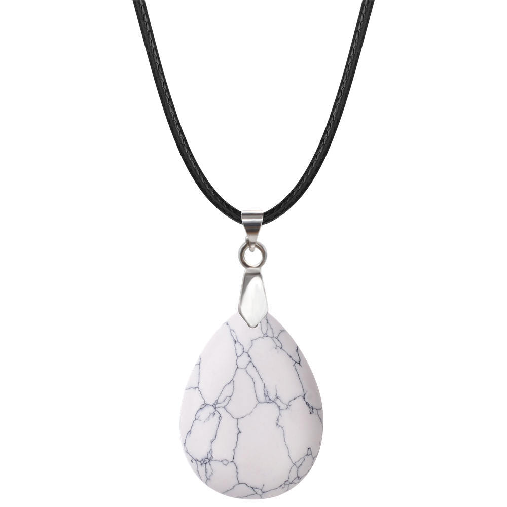 Natural Crystal Quartz Stone Charms Waterdrop Shape Chakra Stone Pendant Healing Gemstone For Women Girls