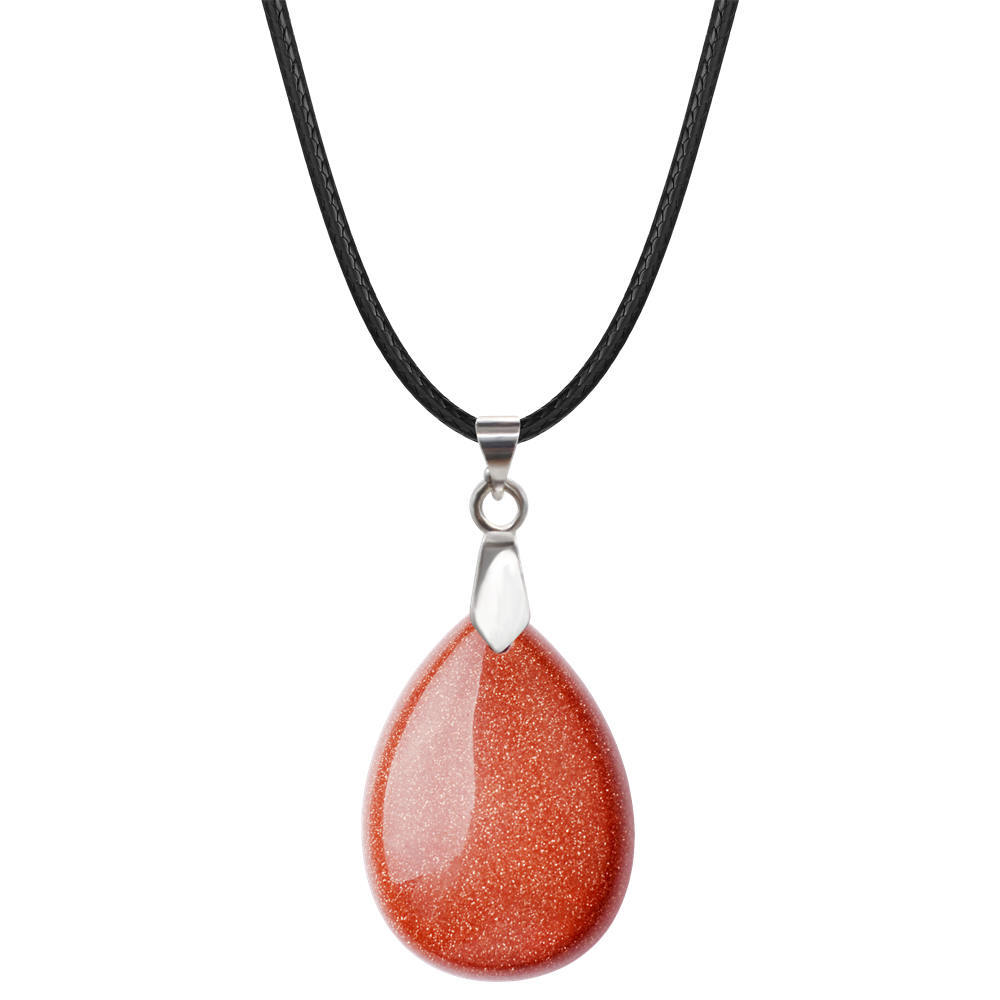 Natural Crystal Quartz Stone Charms Waterdrop Shape Chakra Stone Pendant Healing Gemstone For Women Girls