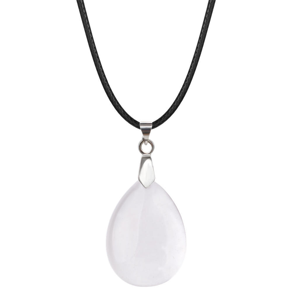 Natural Crystal Quartz Stone Charms Waterdrop Shape Chakra Stone Pendant Healing Gemstone For Women Girls