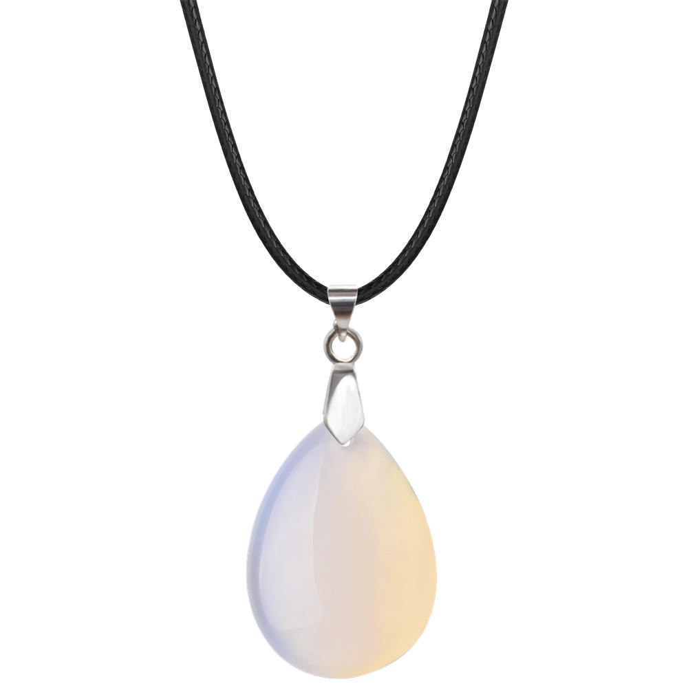 Natural Crystal Quartz Stone Charms Waterdrop Shape Chakra Stone Pendant Healing Gemstone For Women Girls