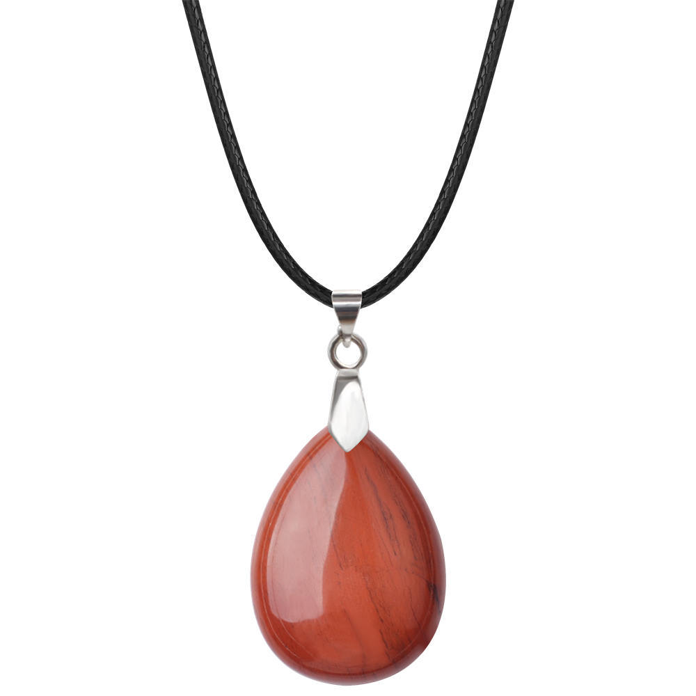 Natural Crystal Quartz Stone Charms Waterdrop Shape Chakra Stone Pendant Healing Gemstone For Women Girls