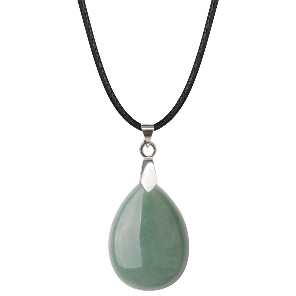 Natural Crystal Quartz Stone Charms Waterdrop Shape Chakra Stone Pendant Healing Gemstone For Women Girls