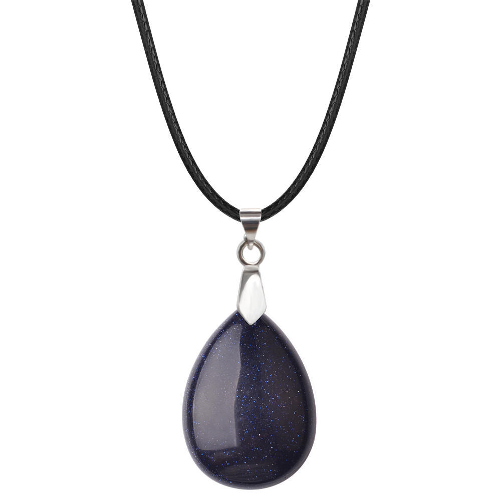 Natural Crystal Quartz Stone Charms Waterdrop Shape Chakra Stone Pendant Healing Gemstone For Women Girls