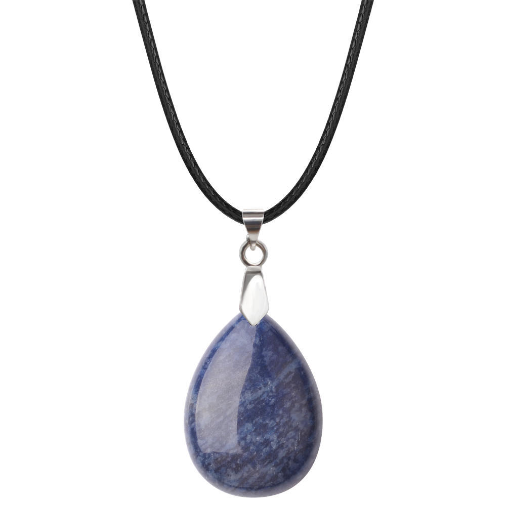 Natural Crystal Quartz Stone Charms Waterdrop Shape Chakra Stone Pendant Healing Gemstone For Women Girls