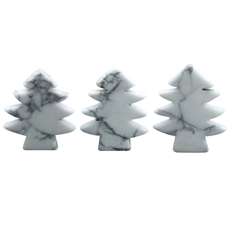 Healing Crystal Stones Pendant Mini Christmas Tree Desk Ornament Pocket Stone Home Office Christmas Decoration