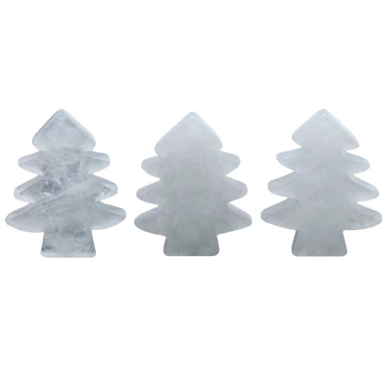 Healing Crystal Stones Pendant Mini Christmas Tree Desk Ornament Pocket Stone Home Office Christmas Decoration
