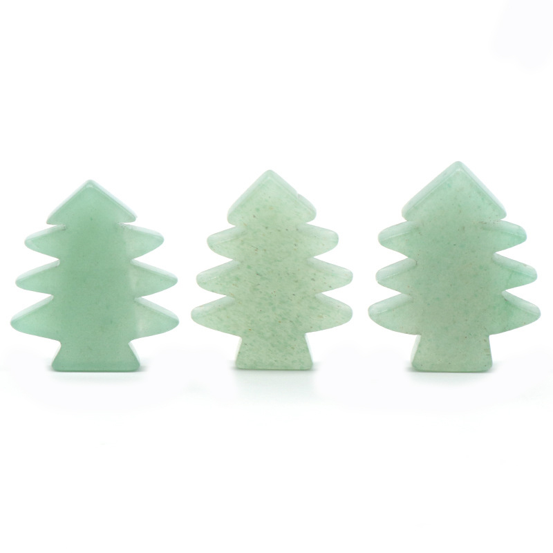 Healing Crystal Stones Pendant Mini Christmas Tree Desk Ornament Pocket Stone Home Office Christmas Decoration
