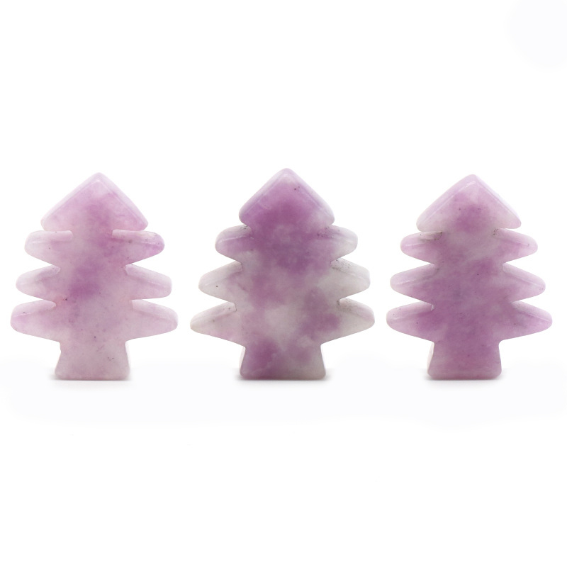 Healing Crystal Stones Pendant Mini Christmas Tree Desk Ornament Pocket Stone Home Office Christmas Decoration