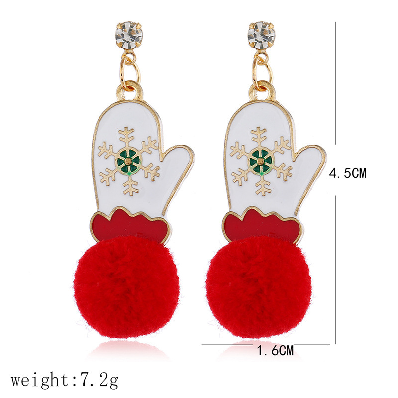 Autumn and Winter Earrings Women's Simple Interesting Christmas Earring Versatile Wool Ball Stud Earrings