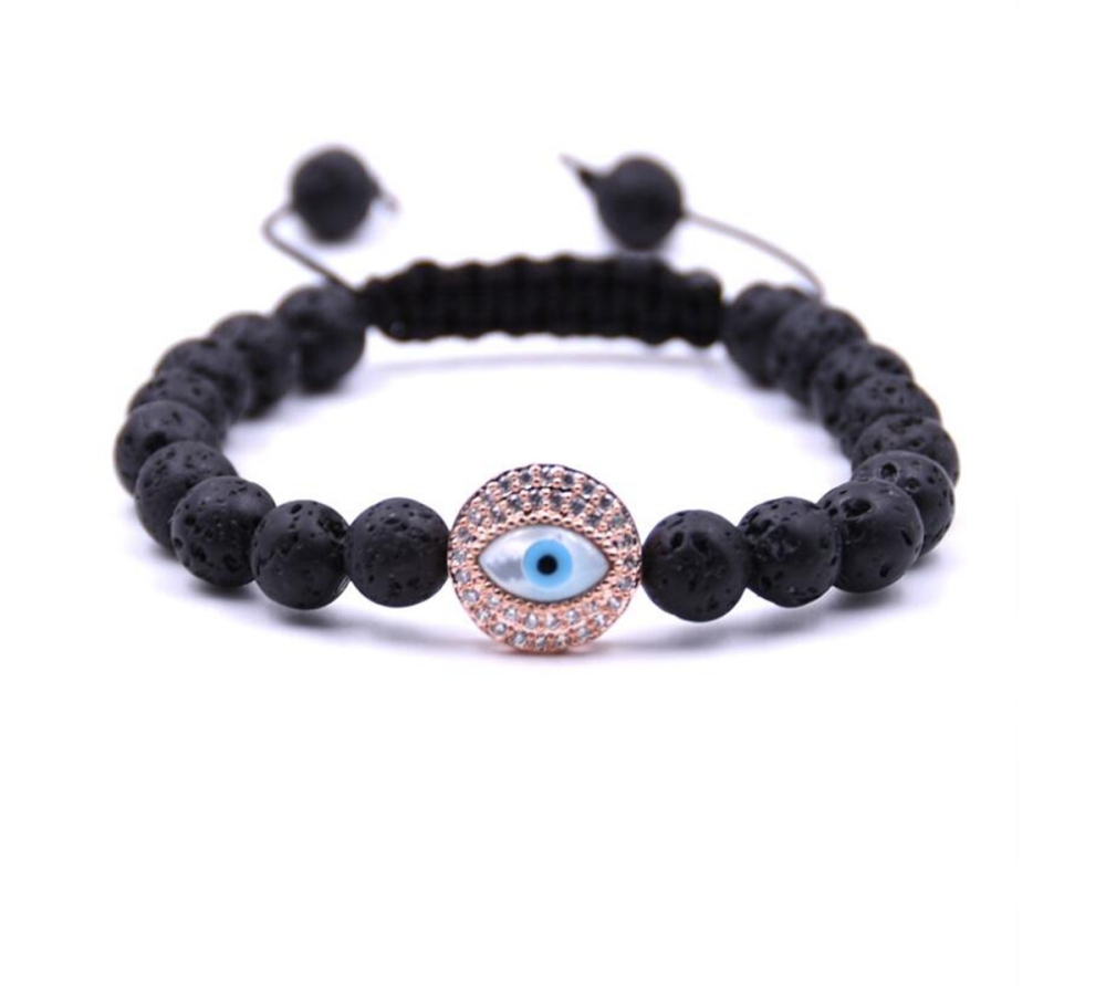Evil Eye Bracelet Set Gemstone Stone Bracelets Blue Evil eye Hamsa Charm Bead for Men Women Hand of Fatima Bracelet