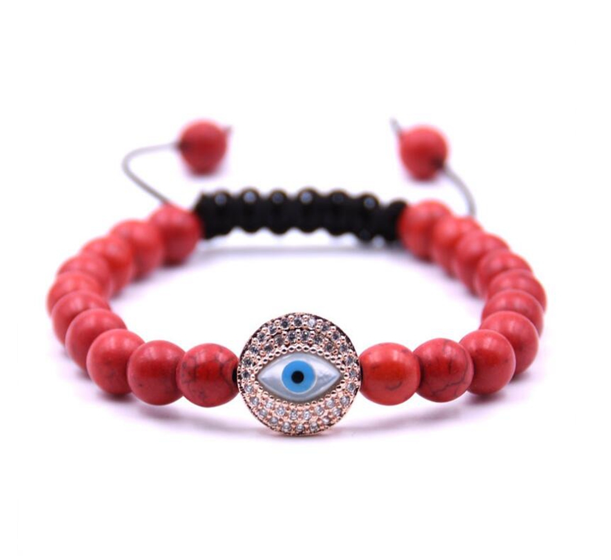 Evil Eye Bracelet Set Gemstone Stone Bracelets Blue Evil eye Hamsa Charm Bead for Men Women Hand of Fatima Bracelet