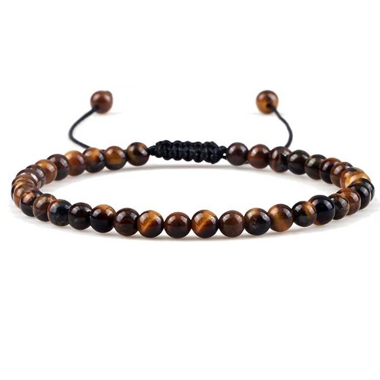 Friendship Bracelets 4mm Natural Blue Turquoise Agate Small Tiger eye Beads Bracelet For Women Girls