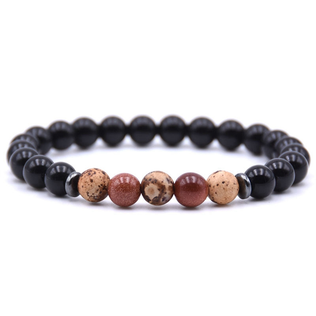 Ladies Bracelet 8mm Lava Rock Aromatherapy Anxiety Oil Disperser Wrist Ornament Braided Rope Natural Stone Yoga Bead Hand Ornament