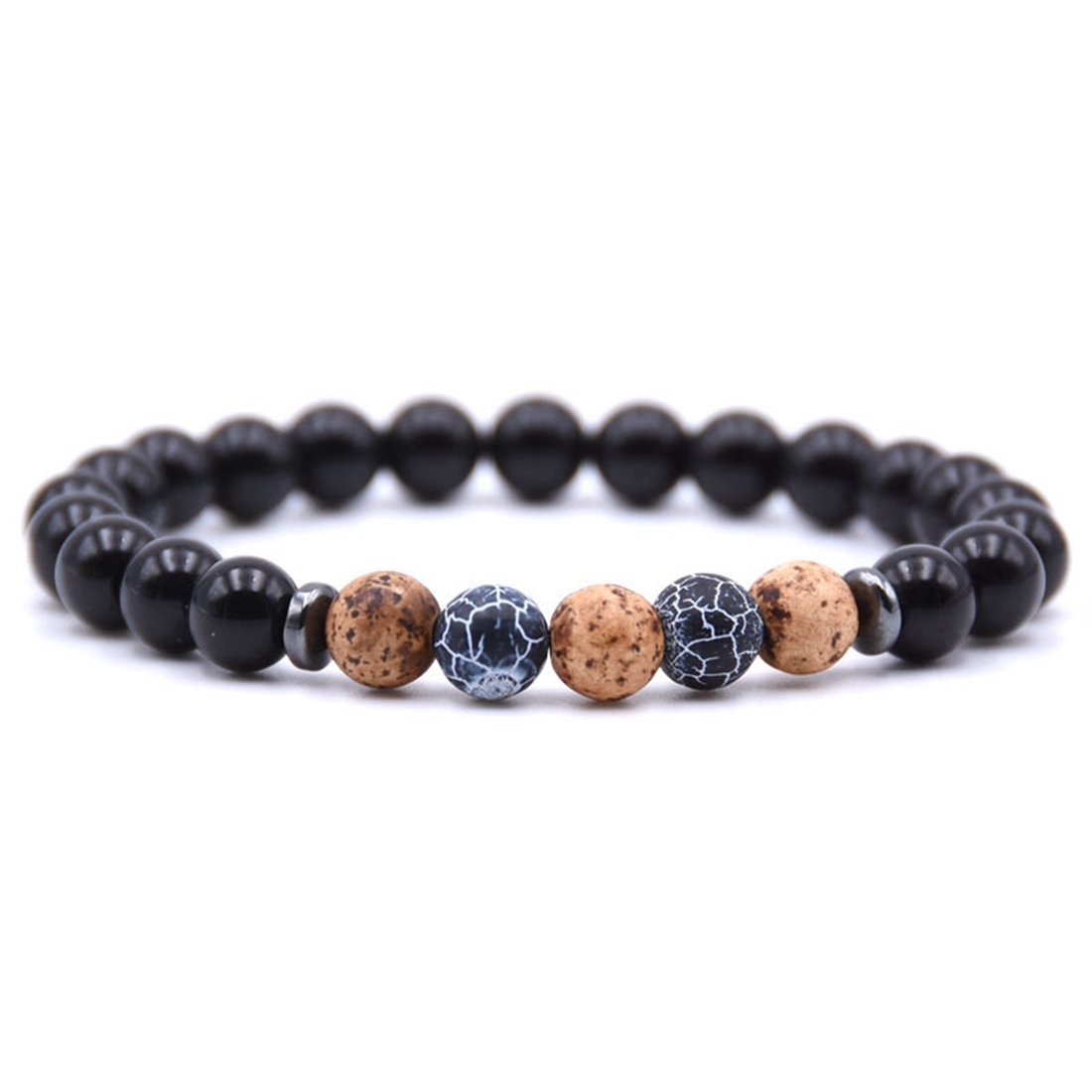 Ladies Bracelet 8mm Lava Rock Aromatherapy Anxiety Oil Disperser Wrist Ornament Braided Rope Natural Stone Yoga Bead Hand Ornament