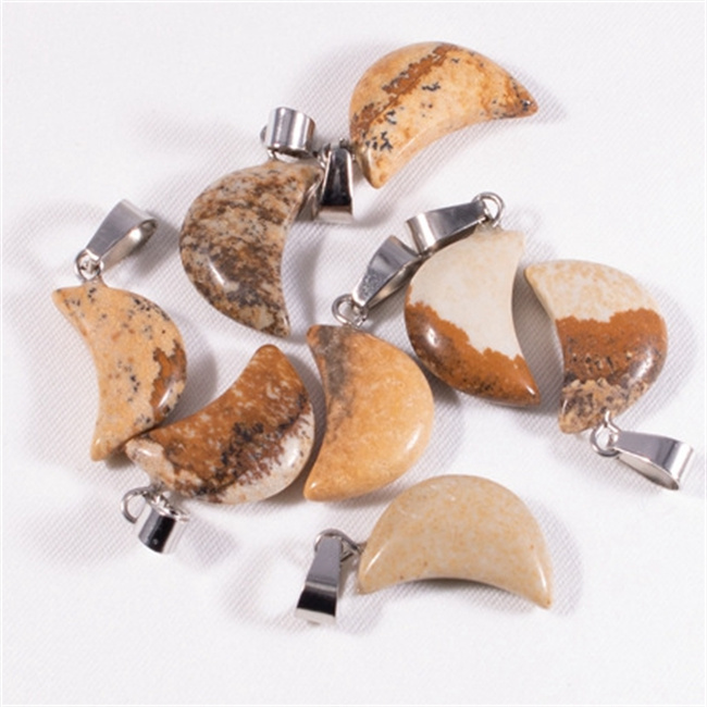 Charm Crystal Heart Moon Star Shaped Necklace Jewelry Pendant Chakra Reiki Bulk for Jewelry Making Healing Quartz Stones