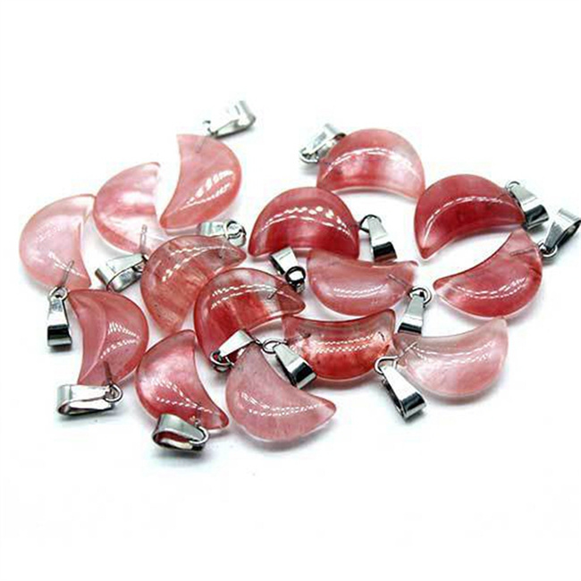 Charm Crystal Heart Moon Star Shaped Necklace Jewelry Pendant Chakra Reiki Bulk for Jewelry Making Healing Quartz Stones