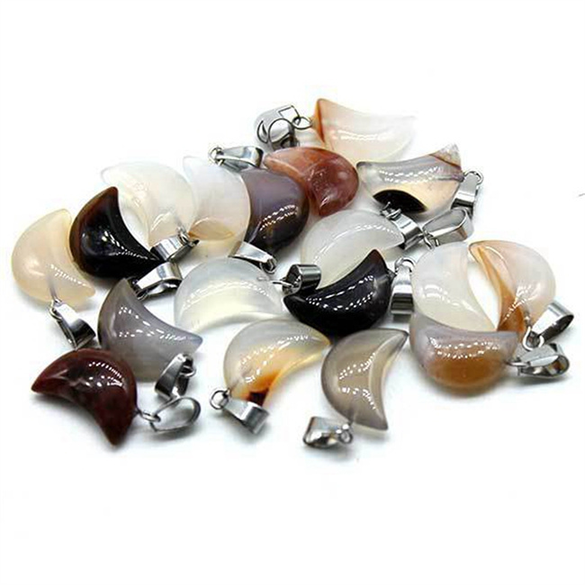 Charm Crystal Heart Moon Star Shaped Necklace Jewelry Pendant Chakra Reiki Bulk for Jewelry Making Healing Quartz Stones