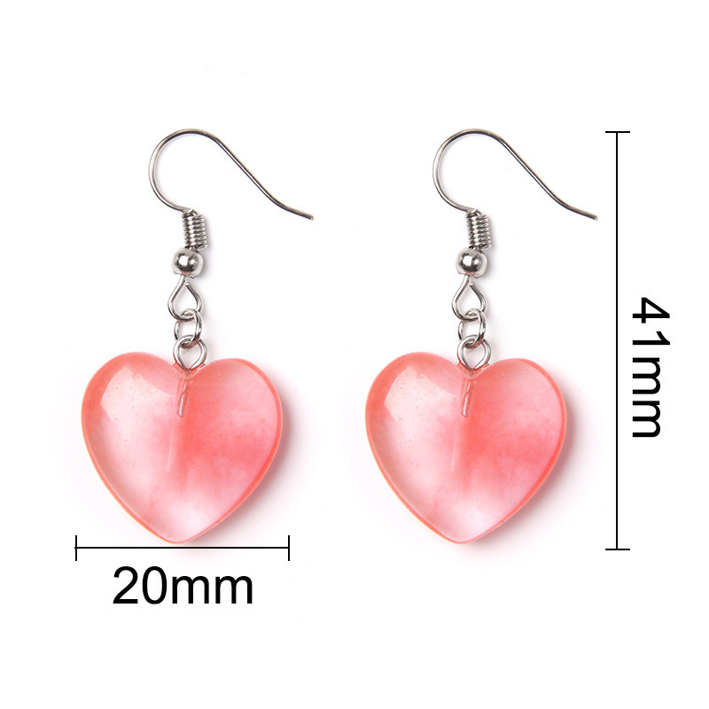 Wholesale Custom Hot Selling 925 Silver Needle Natural Single Turquoise Stone Heart Shape Drop Earrings For Women