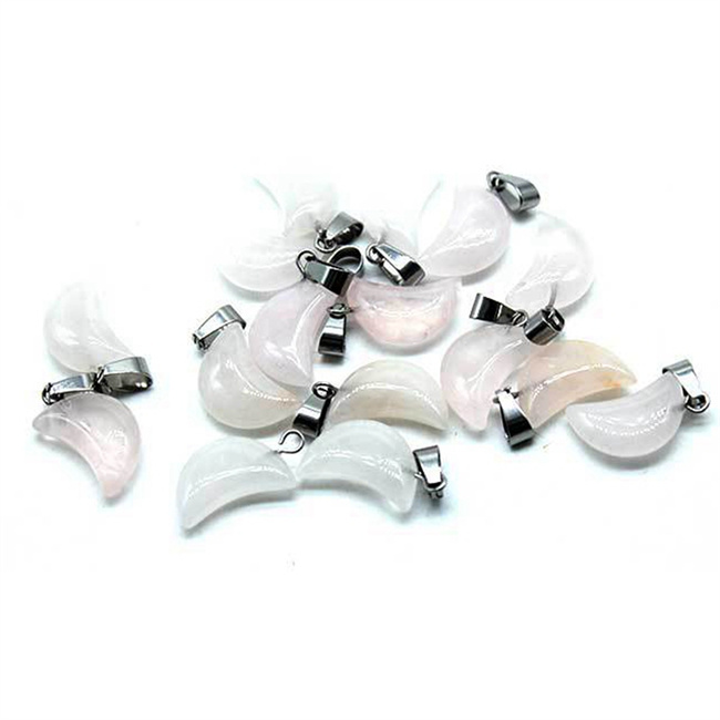 Charm Crystal Heart Moon Star Shaped Necklace Jewelry Pendant Chakra Reiki Bulk for Jewelry Making Healing Quartz Stones