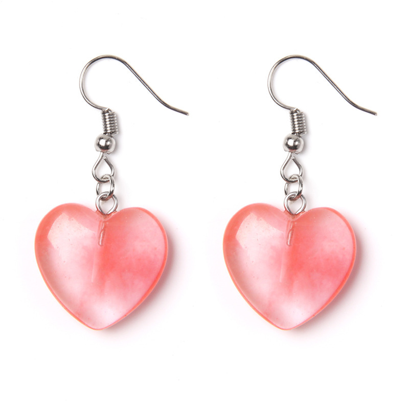 Wholesale Custom Hot Selling 925 Silver Needle Natural Single Turquoise Stone Heart Shape Drop Earrings For Women