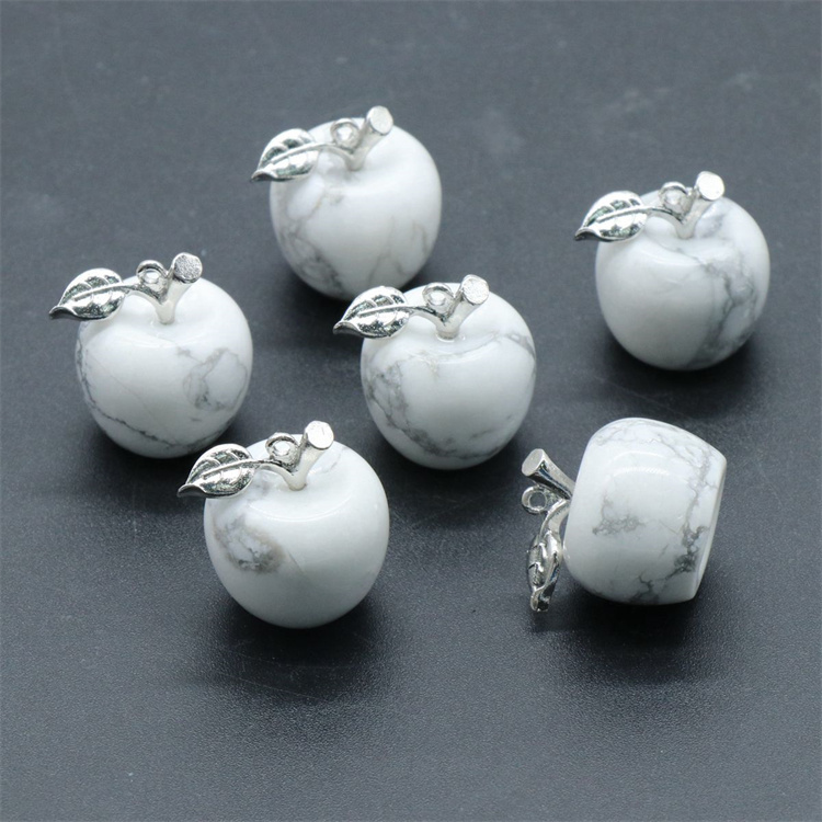 20mm Reiki Healing Crystal Apple Stone Gemstone Carved Fruit Statue Ornament For Home Decor