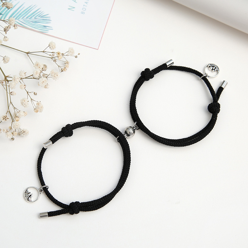 2pcs/set Couple Magnetic Attraction Ball Adjustable Bracelet Charms Friendship Couple Bracelet Jewelry Lover Gift