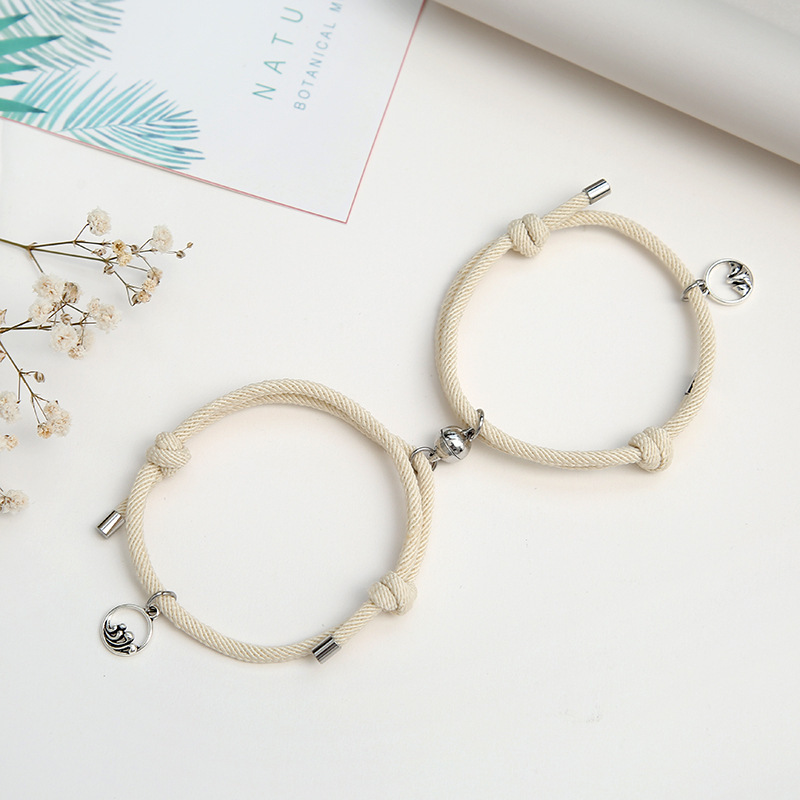 2pcs/set Couple Magnetic Attraction Ball Adjustable Bracelet Charms Friendship Couple Bracelet Jewelry Lover Gift