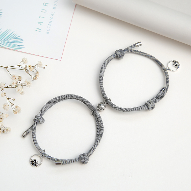 2pcs/set Couple Magnetic Attraction Ball Adjustable Bracelet Charms Friendship Couple Bracelet Jewelry Lover Gift