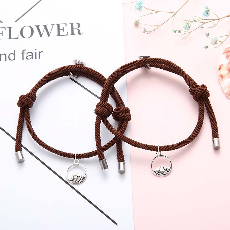 2pcs/set Couple Magnetic Attraction Ball Adjustable Bracelet Charms Friendship Couple Bracelet Jewelry Lover Gift