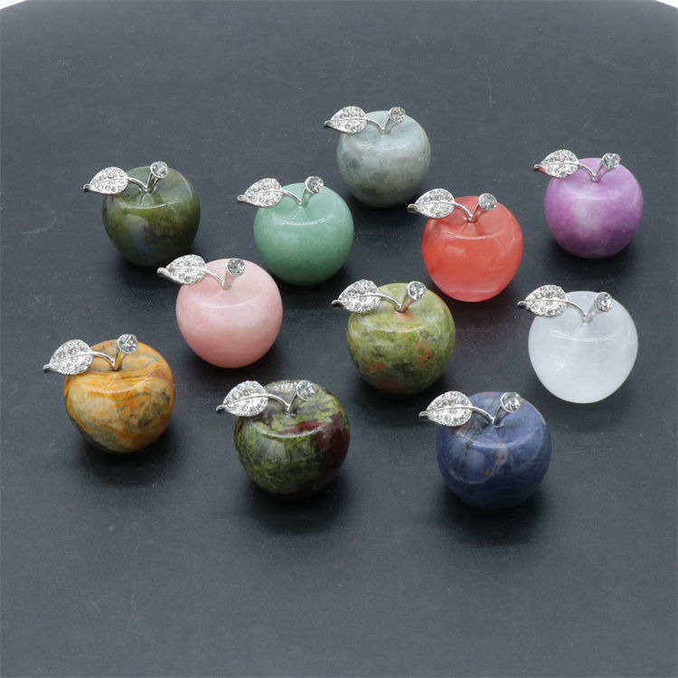 Wholesale Natural High Quality Crystal Apple Christmas Peace Fruit Gift Healing Crystal Apple For Pendant Jewelry Making