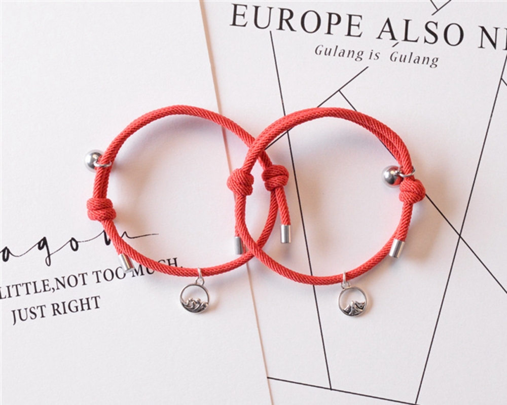 2pcs/set Couple Magnetic Attraction Ball Adjustable Bracelet Charms Friendship Couple Bracelet Jewelry Lover Gift