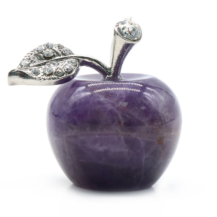 Wholesale Natural High Quality Crystal Apple Christmas Peace Fruit Gift Healing Crystal Apple For Pendant Jewelry Making
