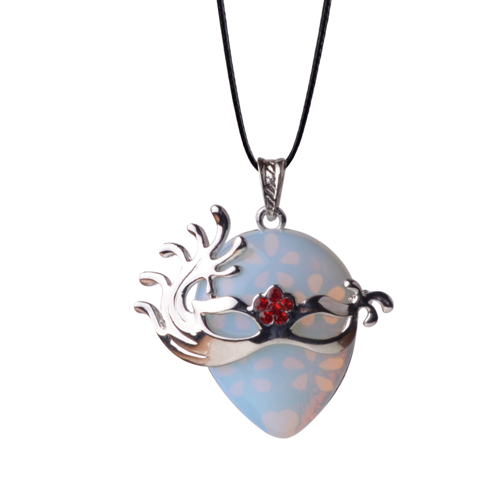 Fashion Crystal Stone Green Aventurine Heart Pendant Necklace with Silver and Gold Chain for Women Jewelry