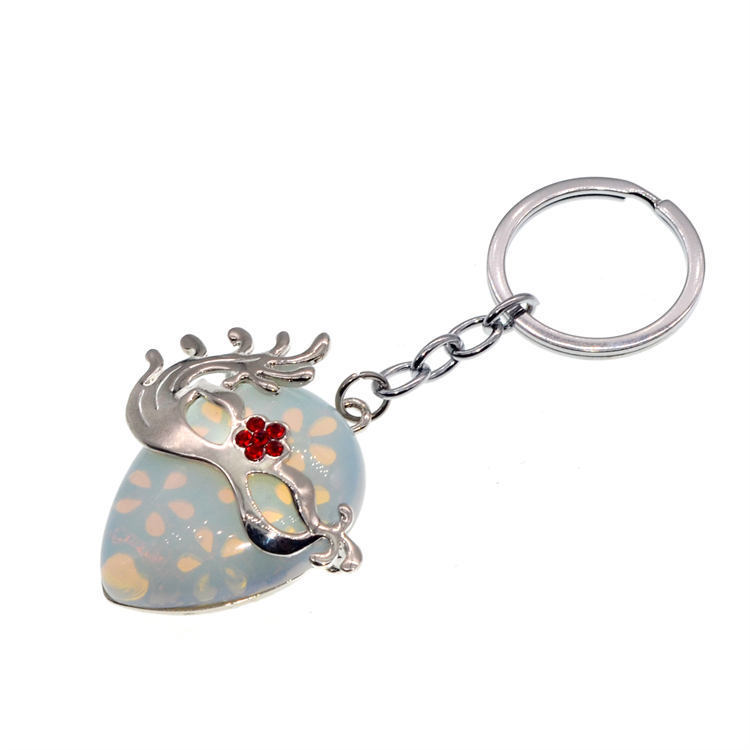 Natural Crystal Pendant Keychain (Silver) Amethyst Quartz Gemstone Fox Dancing  Chakra Healing Point