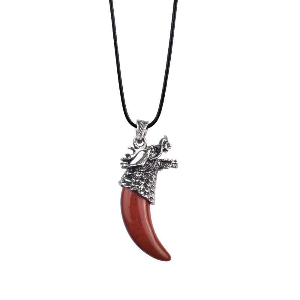 Titanium Dragon Black Wolf Teeth Trio Cycling Men's Necklace Pendant