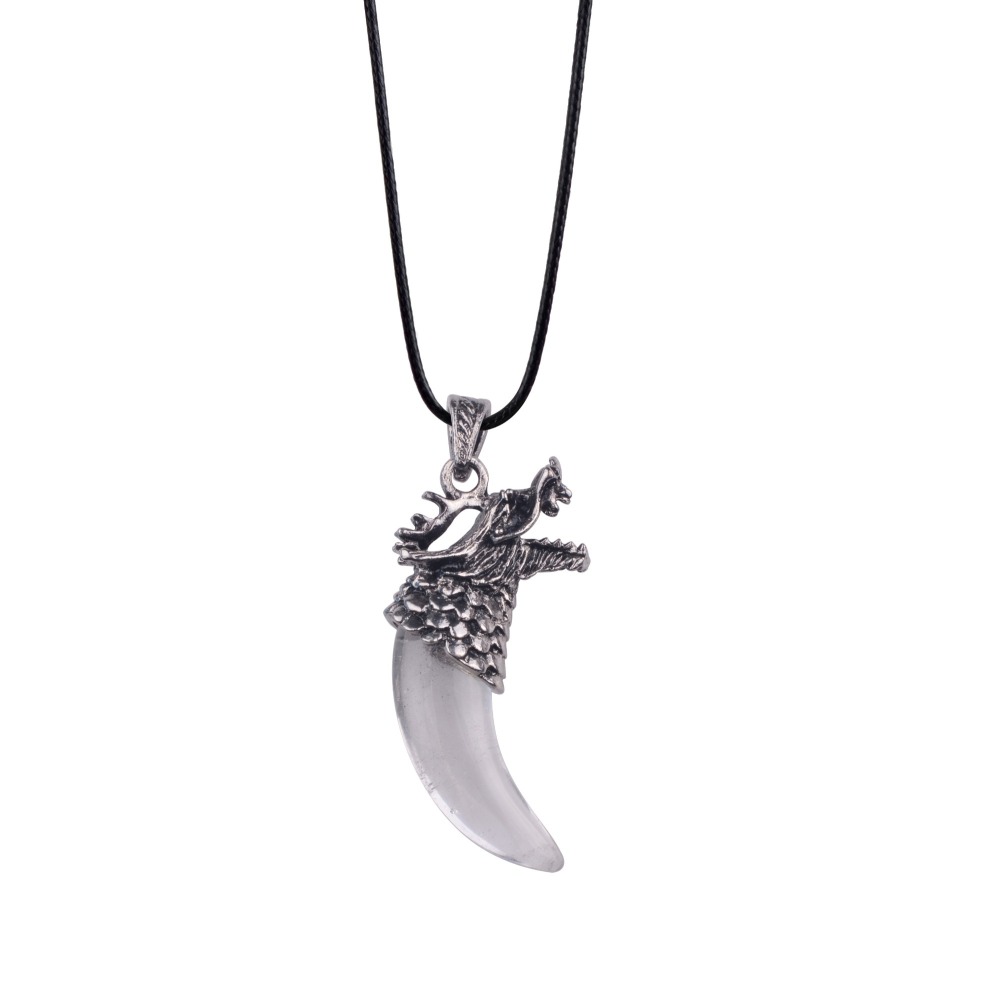 Titanium Dragon Black Wolf Teeth Trio Cycling Men's Necklace Pendant