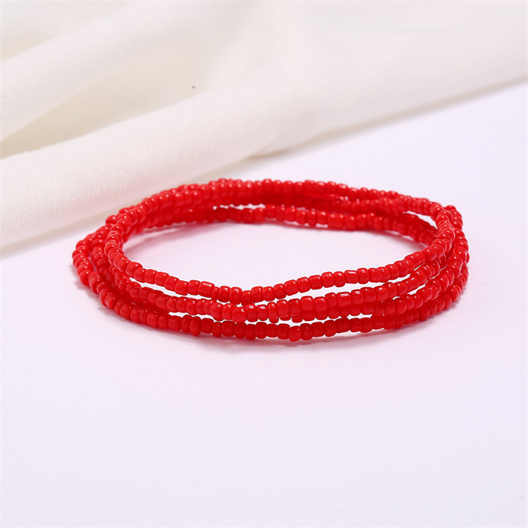 Women Boho Layered Waist Beads Elastic Belly Beads Body Chain Colorful Beach Bikini Body Jewelry Accessories
