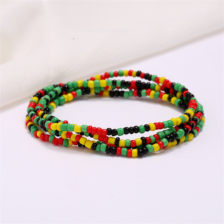 Women Boho Layered Waist Beads Elastic Belly Beads Body Chain Colorful Beach Bikini Body Jewelry Accessories