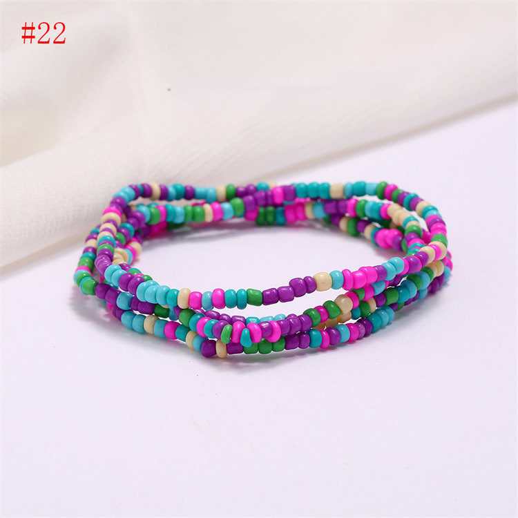 Women Boho Layered Waist Beads Elastic Belly Beads Body Chain Colorful Beach Bikini Body Jewelry Accessories
