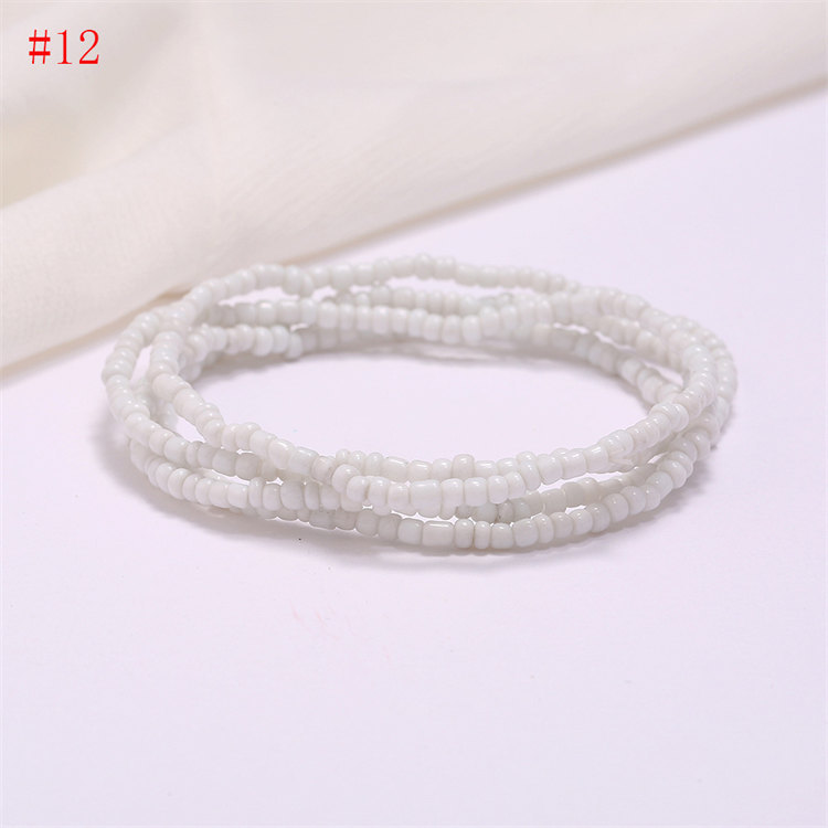 Women Boho Layered Waist Beads Elastic Belly Beads Body Chain Colorful Beach Bikini Body Jewelry Accessories
