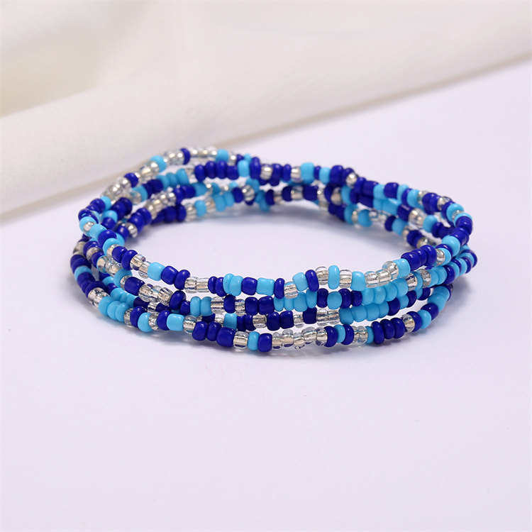 Women Boho Layered Waist Beads Elastic Belly Beads Body Chain Colorful Beach Bikini Body Jewelry Accessories